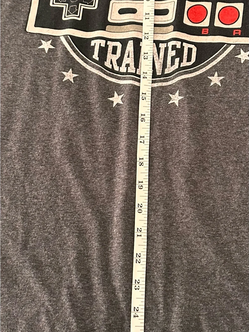 Nintendo Gray Heather Logo Tee with White Print